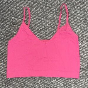 Garage Hot Pink Ribbed Crop Top